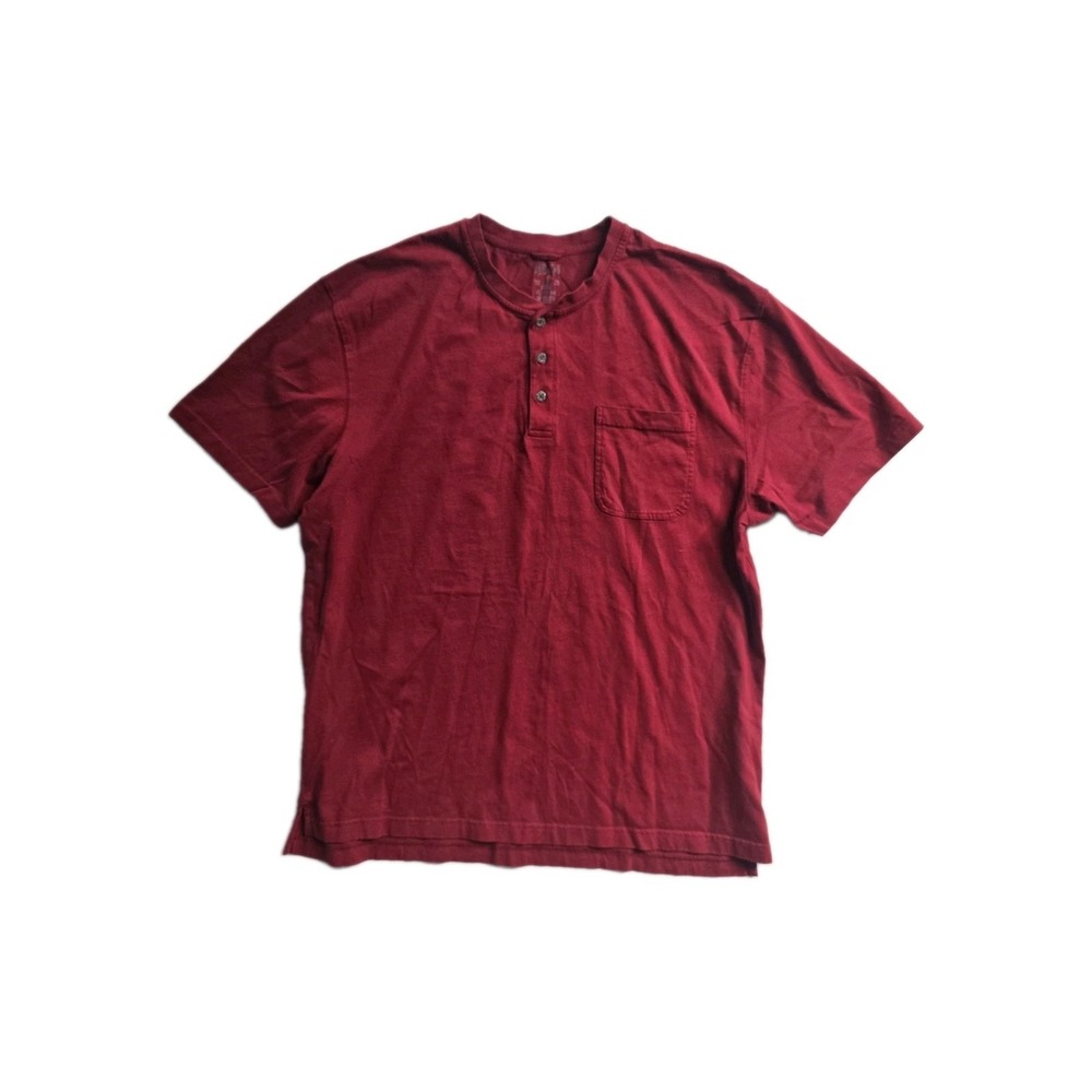 Red Head Men's  XL Tshirt  Red Pocket Henley
